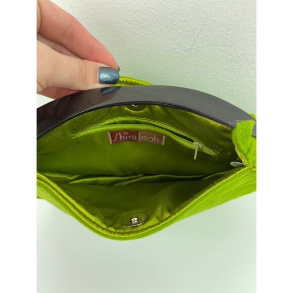 Shiraleah Lime Green Black Handle Mini Bag Handbag Y2K 2000s Inspired Chic Retro - Picture 2 of 6